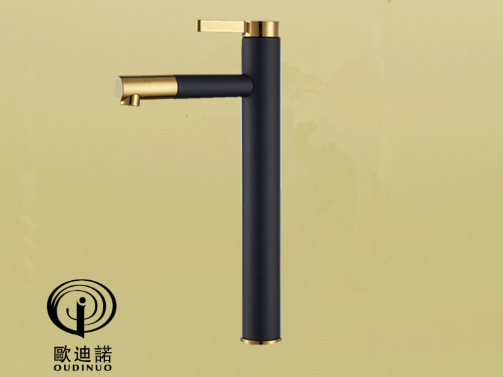 European Style Matte Black Brass Single Level Basin Faucet & Basin Mixer Op5403-1