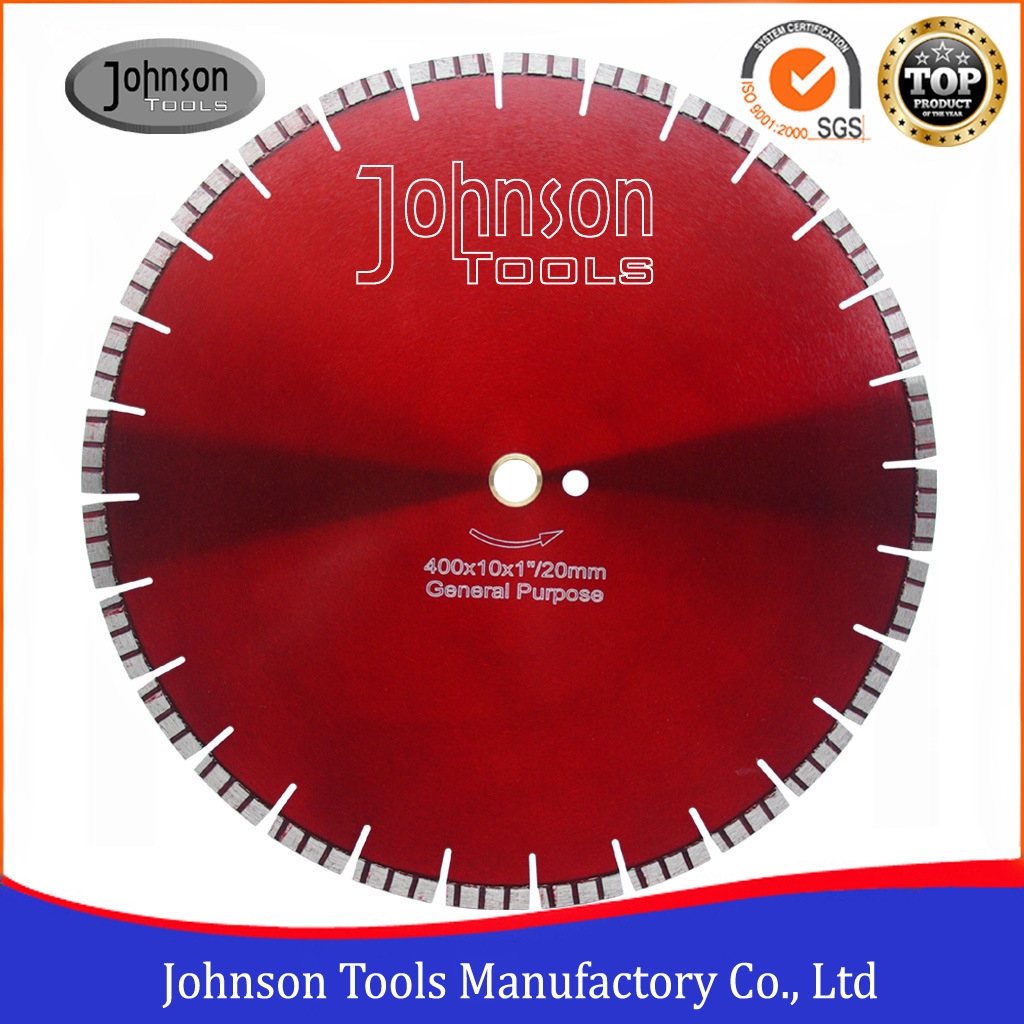 400mm Laser Diamond Cutting Saw Blade with Turbo Segment for General Purpose