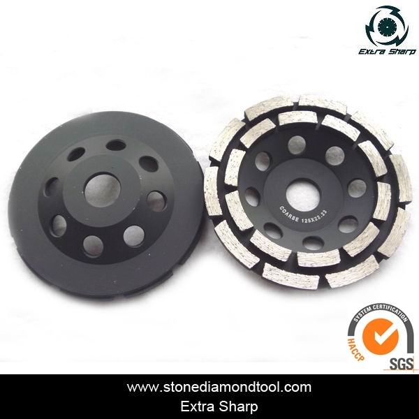 Double Row Concrete Diamond Grinding Cup Wheel for Angle Grinder