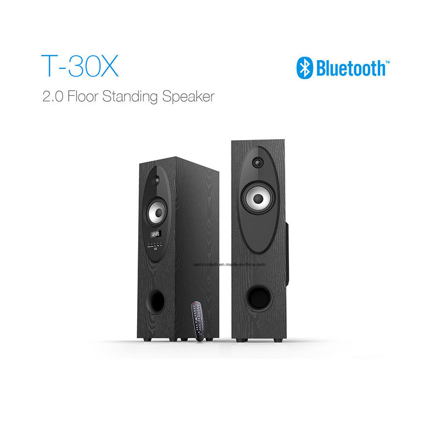 T30X Home Theatre System 2.0 Tower Floor Standing Bluetooth Surround TV Speaker with USB/FM/Remote/