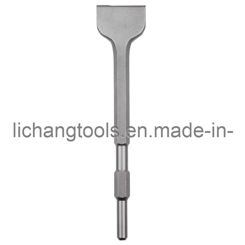Power Tool Hex Shank Chisel with Flat Head