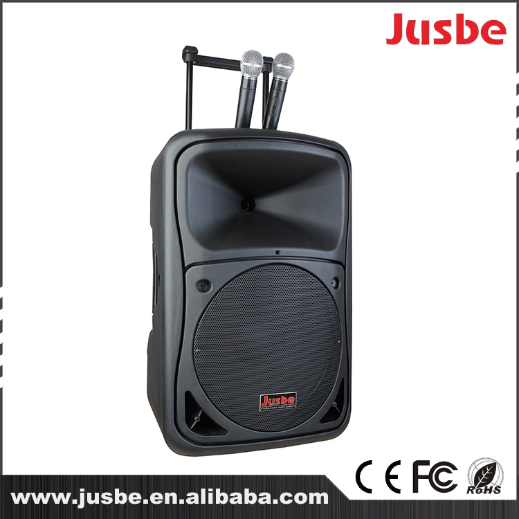 Jusbe 8 Inch 200 Watts Manufacturer Multimedia portable Trolley Speaker Rod Speaker with bluetooth FM USB MP3 Music Paly