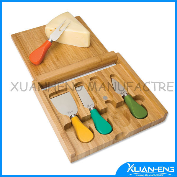 Cheese Cutting Board Set with Stainless Steel Cheese Knife