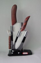 High Quality Wooden Handle Ceramic Knife Set