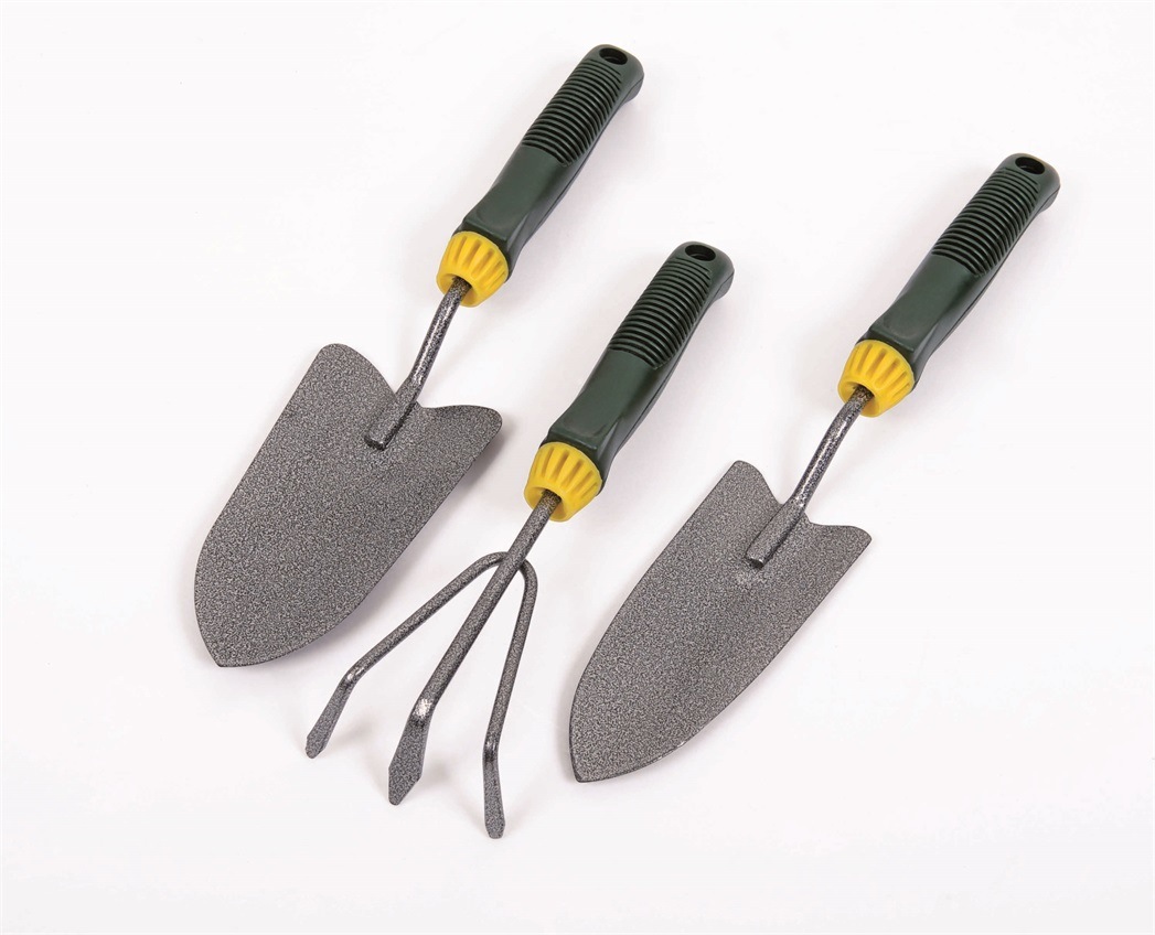 3PCS Garden Tools Set Including Hand Trowel, Transplanter, Cultivator, Shovel, Spade