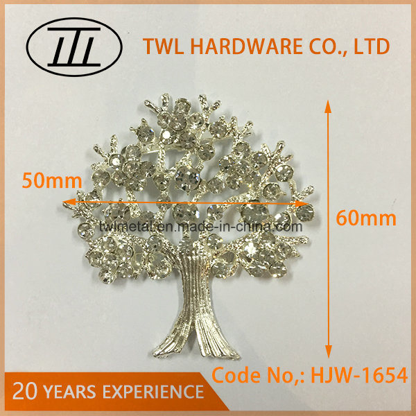 Metal Decoration Hardware Shiny Crystal Tree with Pearl