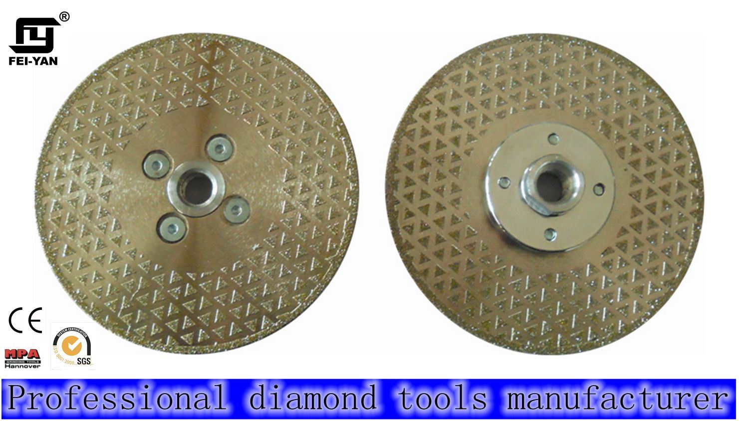 Two Sides Starred Electroplated Blade with Flange (M14)