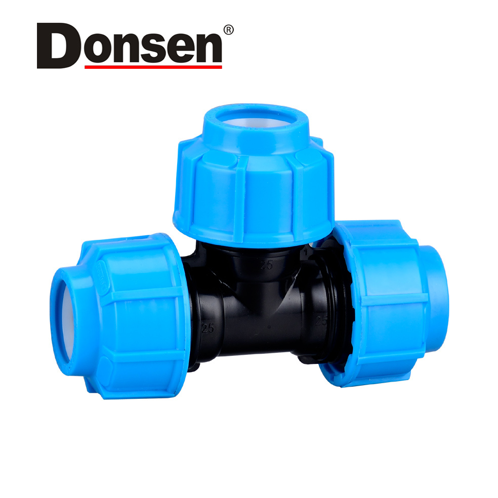 2018 90 Equal Tee Pn10 PP Compression Fittings