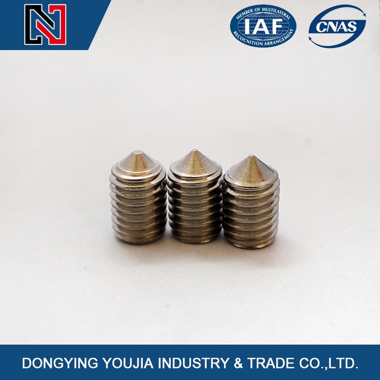 DIN914 Stainless Hexagon Socket Set Screws with Cone Point