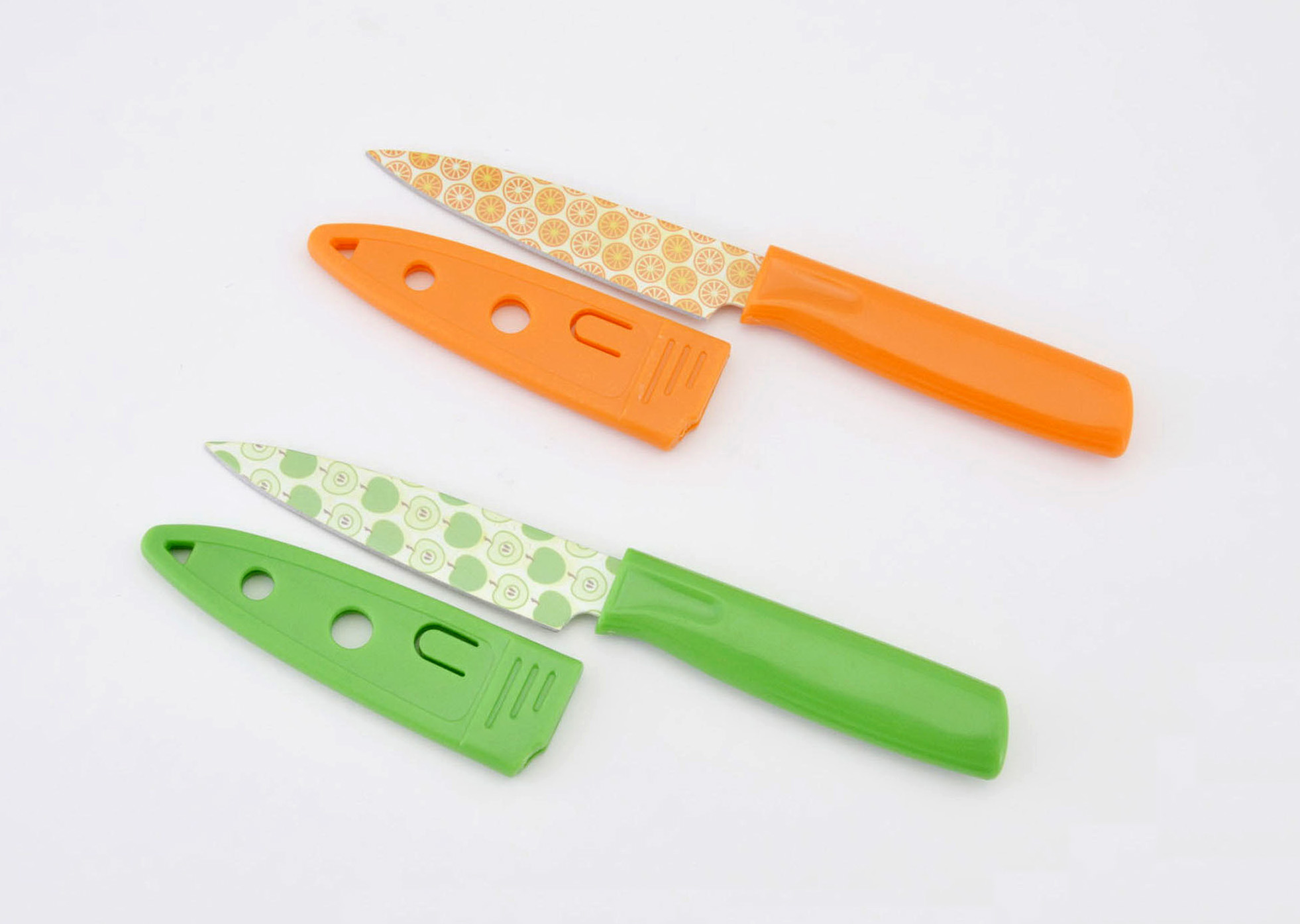 Colourful Coating Stainless Steel Paring Fruit Knife with Cap