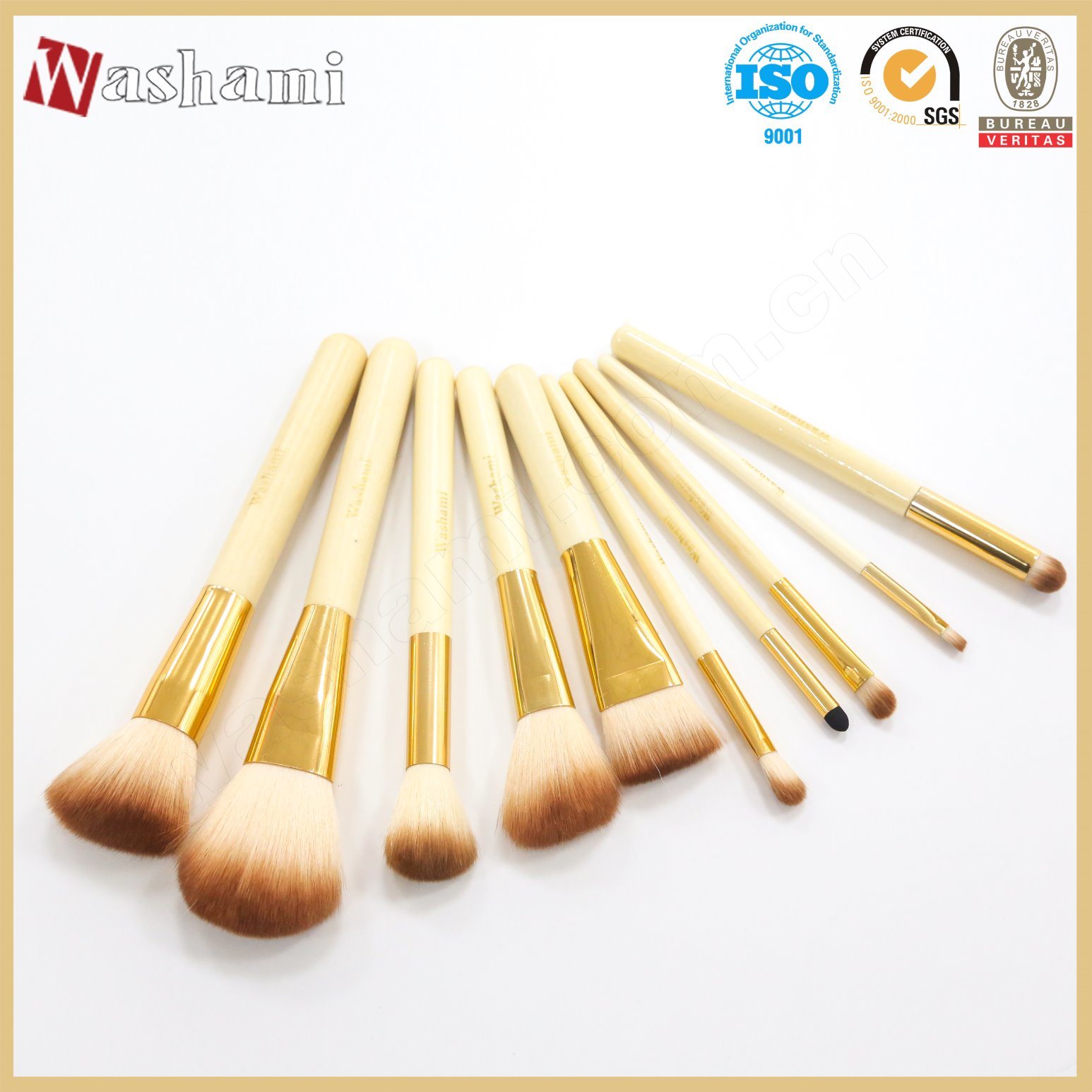 Washami Top Quality Makeup Brush Kit 10PCS Cosmetic Brush Set