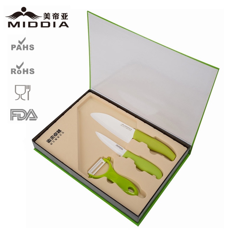 Ceramic Fruit Utility Knives with Peeler Set as Promotional Gift