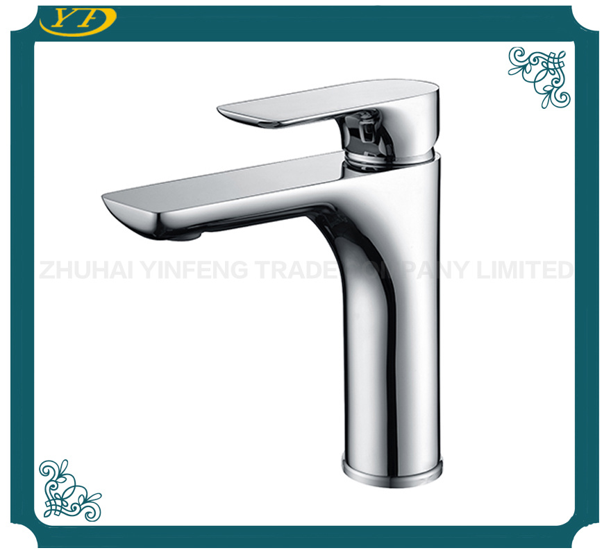 Easy Installation Single Handle 1 Hole Polished Surface Washbasin Faucet