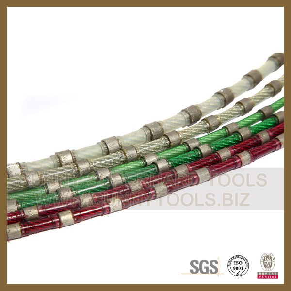 Diamond Wire Saw for Quarry Profiling Block Cutting Rubber Coat Spring Fixing Plastic