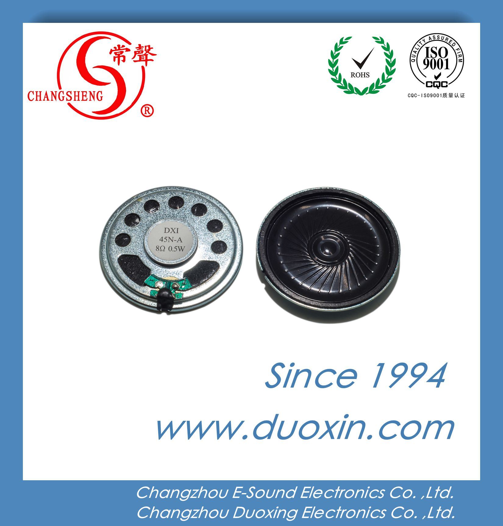 Small Round Spekaer 8ohm Micro Mylar Speaker Dxi45n-a