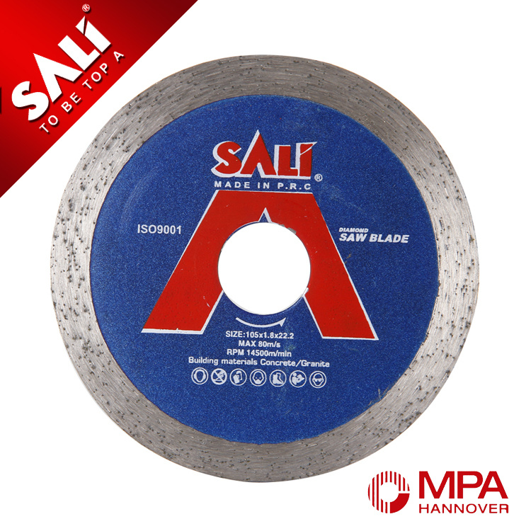 Sali Wet Cutting Saw Blade Continuous Rim Diamond Saw Blade