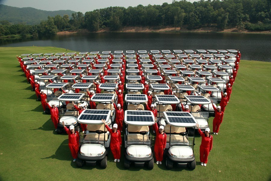 Solar Power 2 Seater Electric Golf Carts
