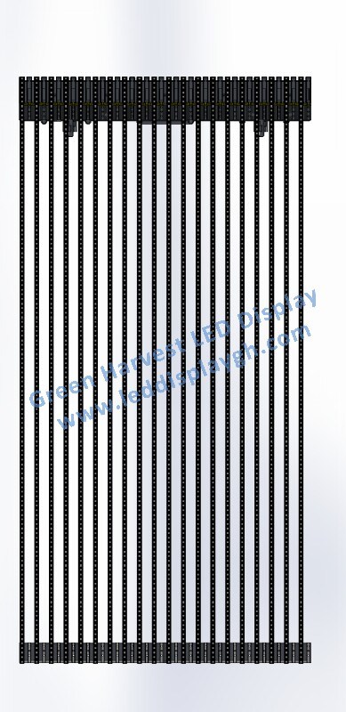 IP68 Outdoor building surface strip mesh curtain LED display