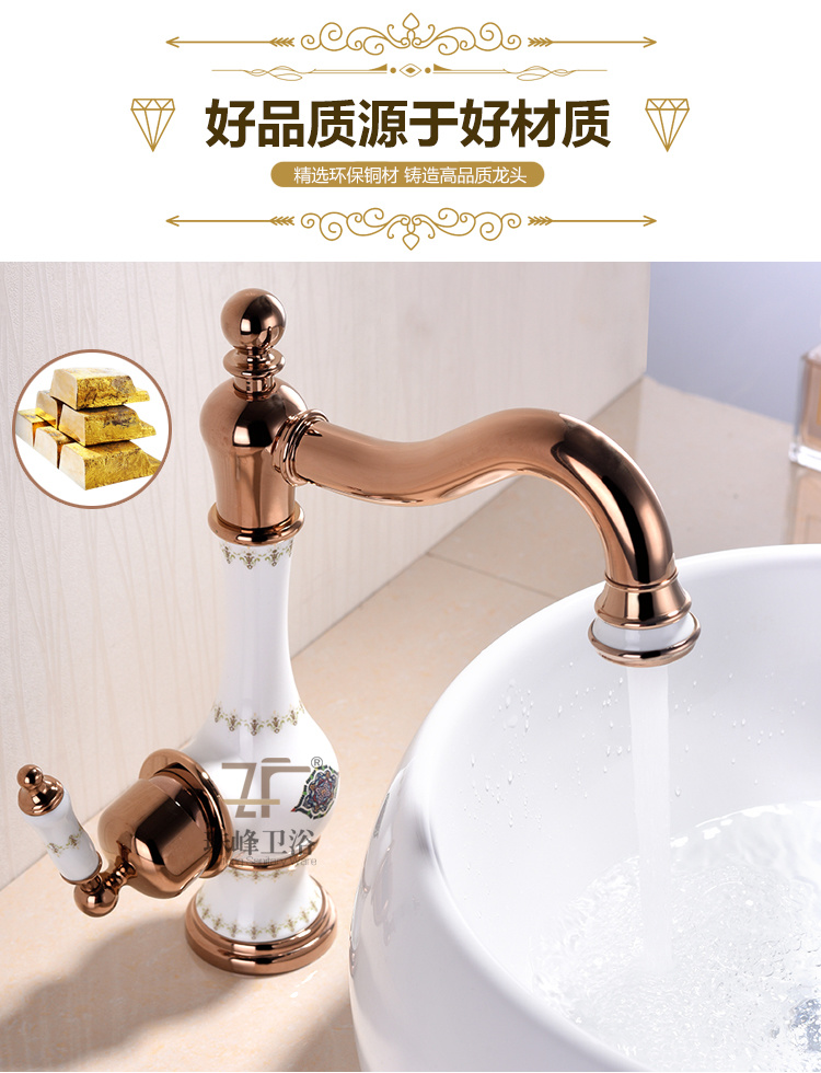 New Design Ceramic Single Handle Antique Basin Faucet (ZF-610-1)
