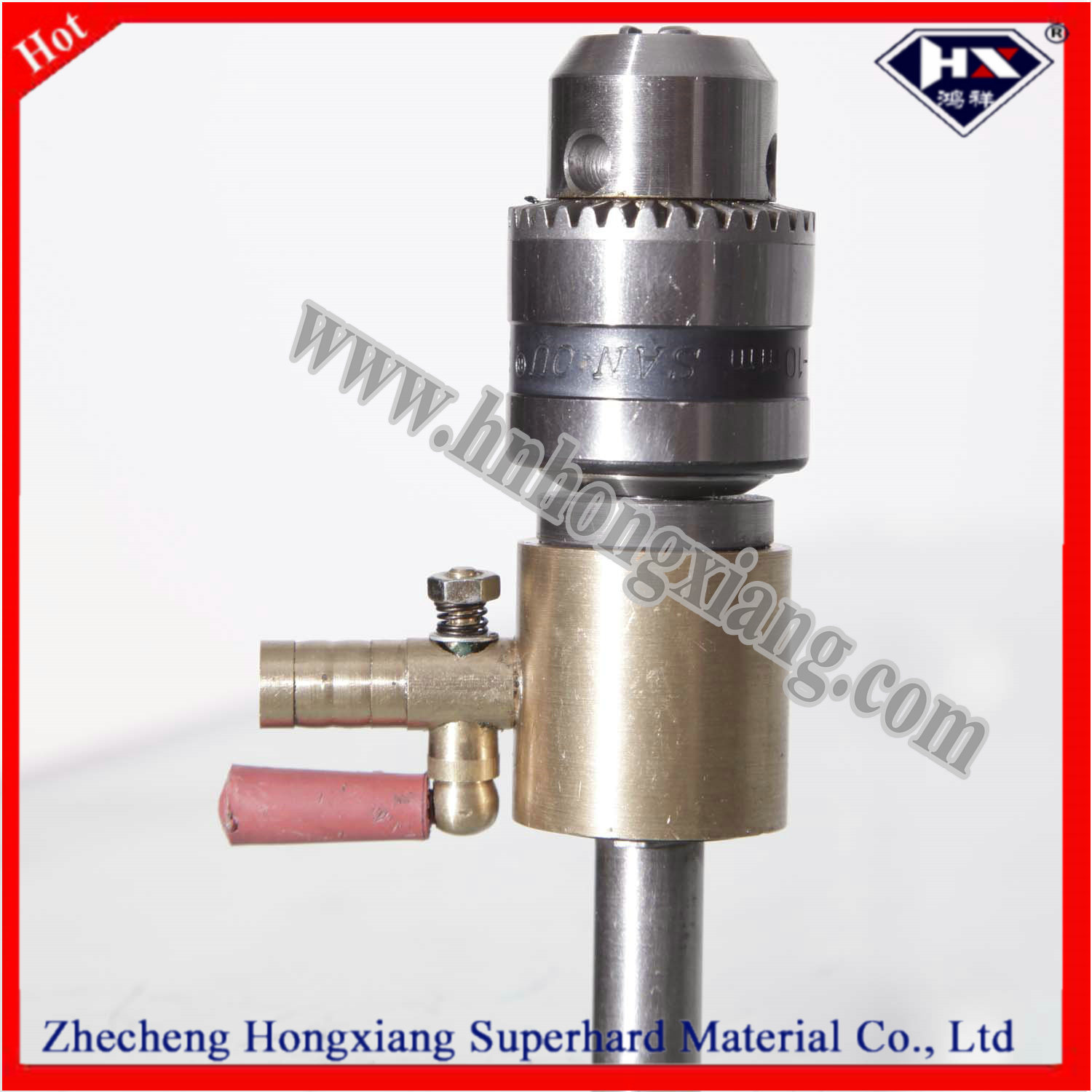 Straight Shank Water Swivel with Glass Drill Bit