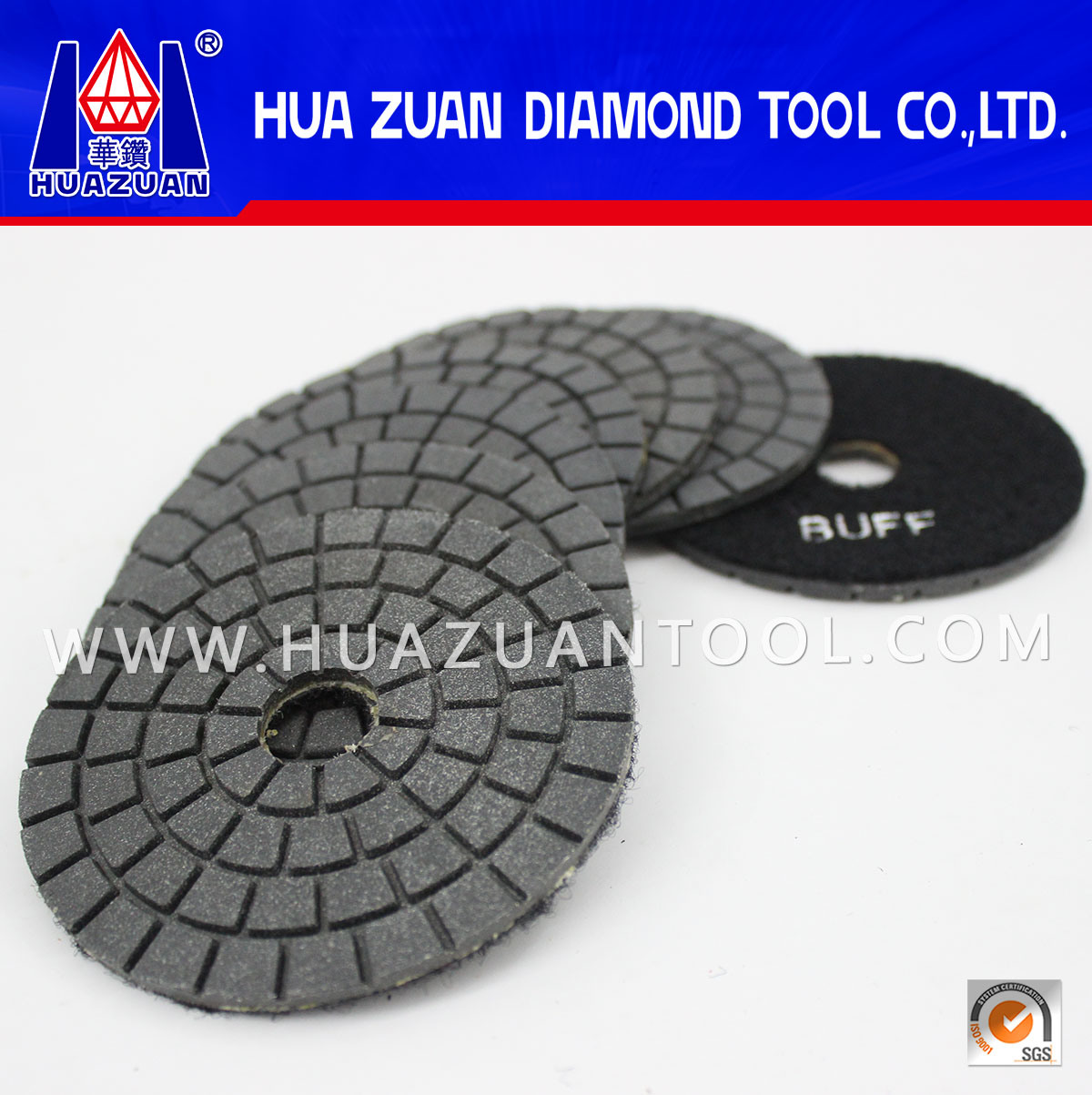 Black 150mm Dry Type Buff Diamond Polishing Pad for Marble Granite