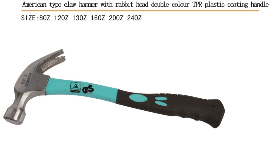 Claw Hammer with Rabbit Head Double Color Plastic Handle
