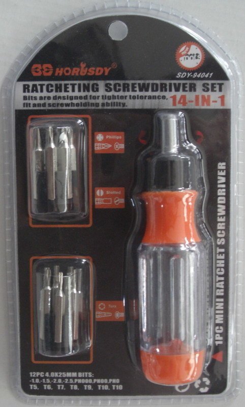 14PC Ratchet Screwdriver Set