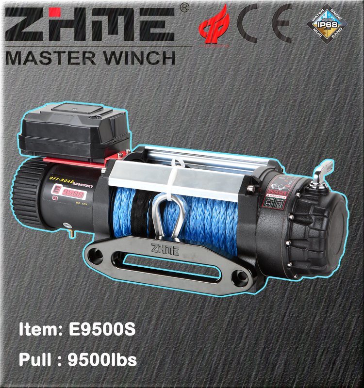 9500lbs Pull Electric Power Resource Winch with Synthetic Rope