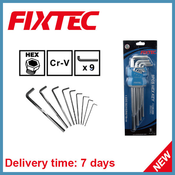 Fixtec 9PS Set CRV Chrome Plated Hex Key Wrench Hand Tools