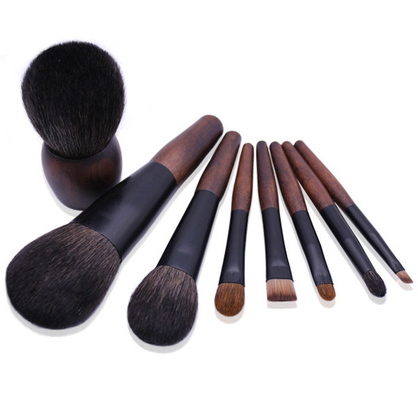 8PCS Cosmetic Brush Set with High-Grade Wooden Handle