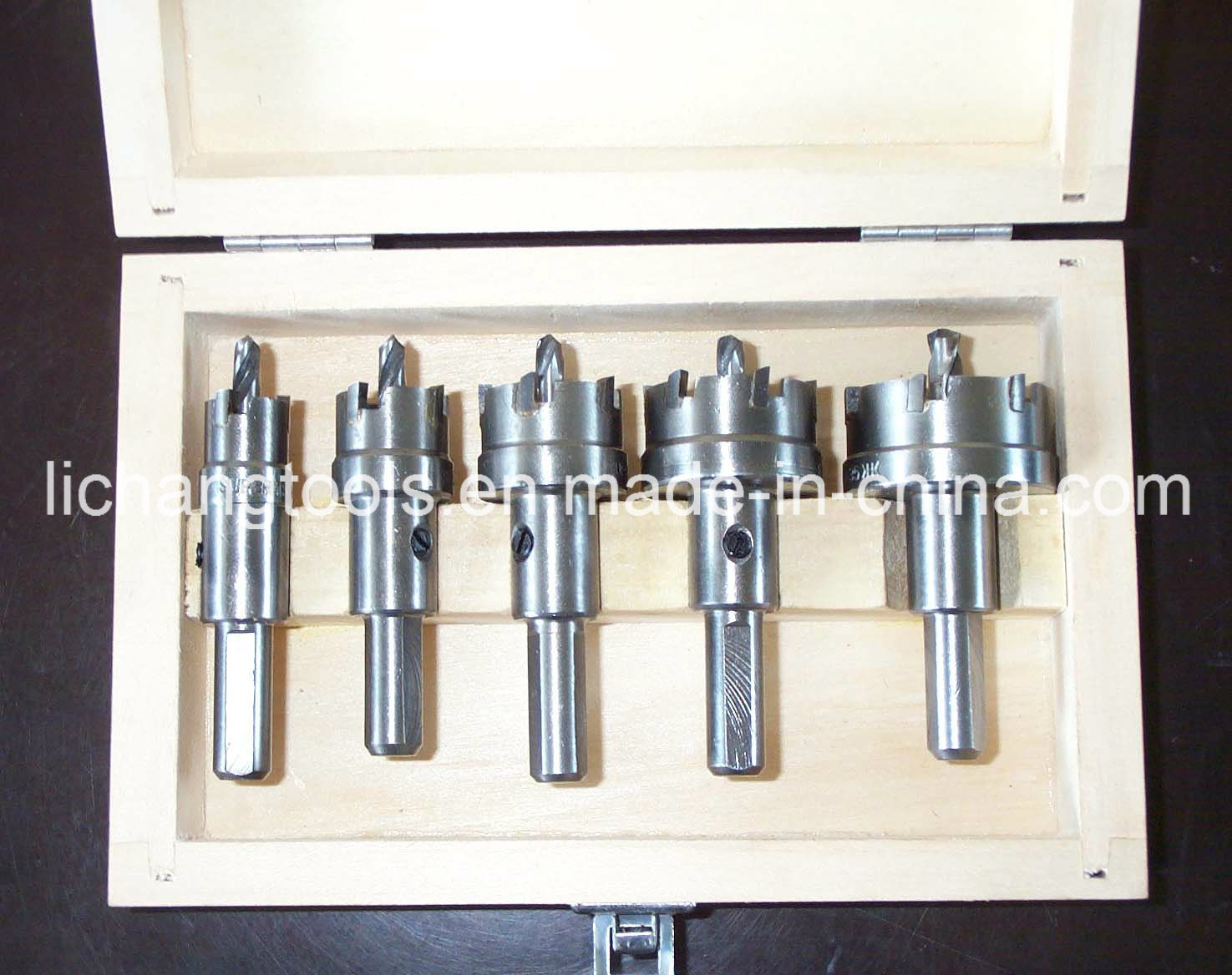5PCS Carbide Alloy Hole Saw with Wood Box