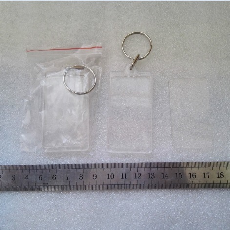 Blank Plastic Photo Frame Keychain Picture Insert Key Chain