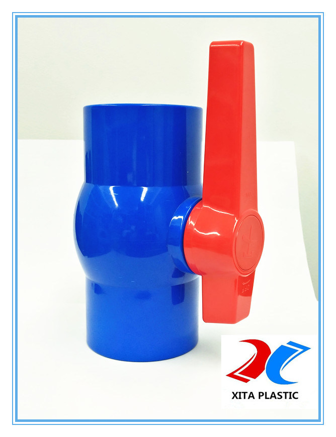 DIN Standard PVC Ball Valve with 110mm Blue Color