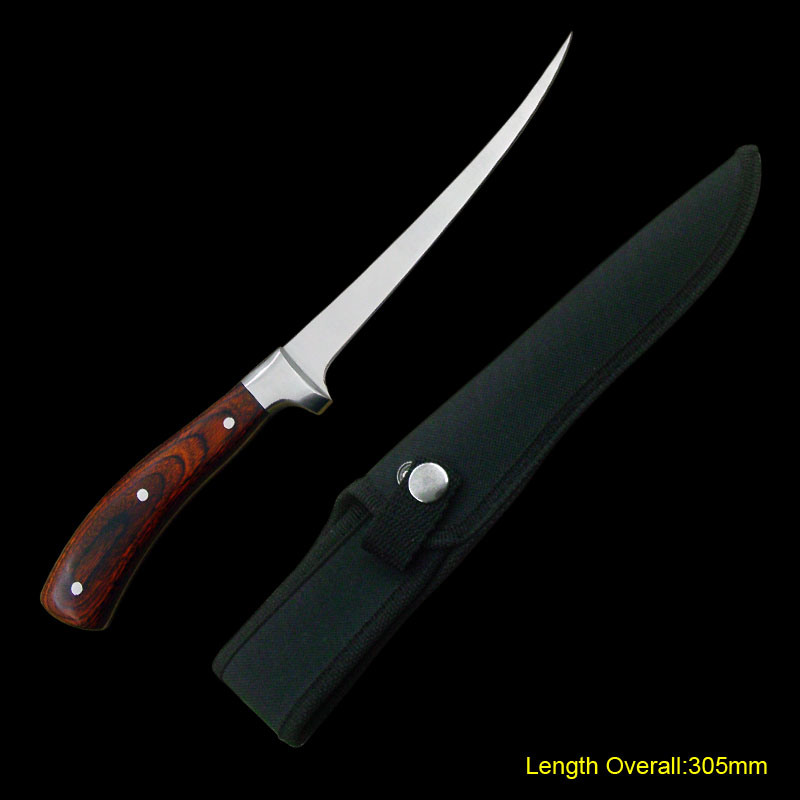 Fishing Knife with Wooden Handle (#3386)