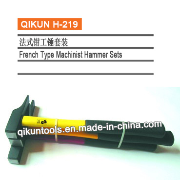 H-219 Construction Hardware Hand Tools Fiberglass Handle French Type Machinist's Hammer Set