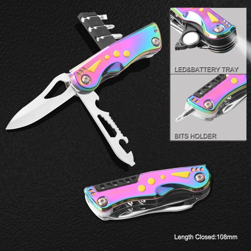 Multi Function Pocket Knife with Colorful Handle (#6211)
