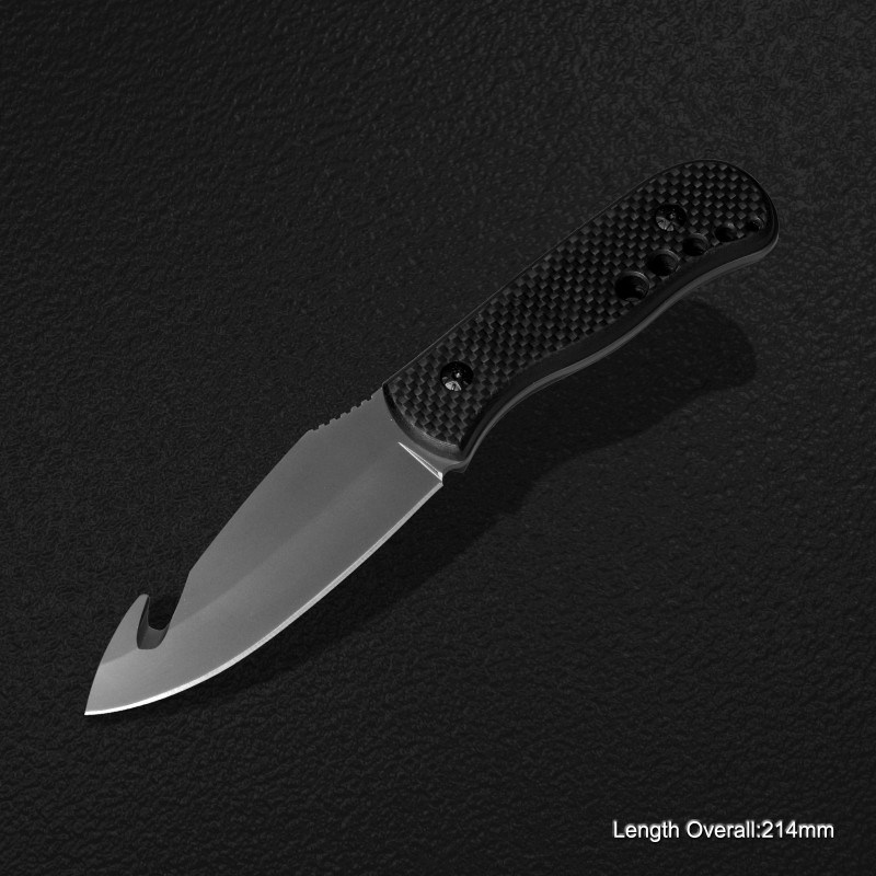 Fixed-Blade Knife with Carbon Fiber Handle (#3793-717)