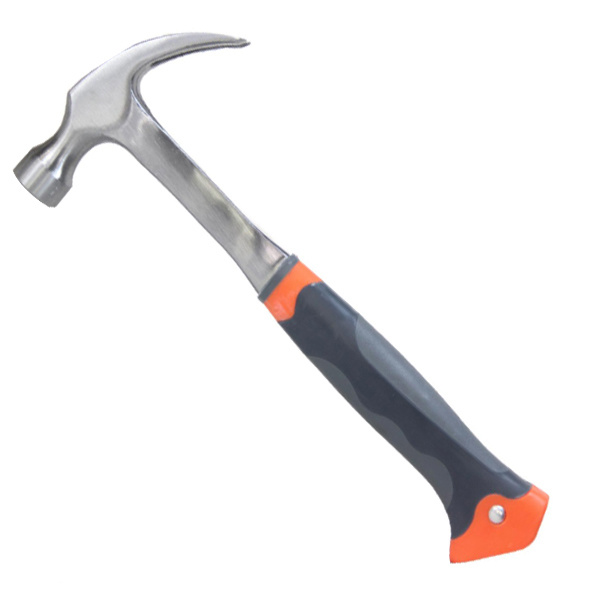 One Piece Steel Claw Hammer with Three Colour TPR Handle