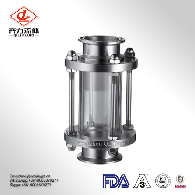 Sanitary Tubular/ Inline Stainless Steel Sight Glass with Glass Tube Circular Sight Glass for Home Brewing