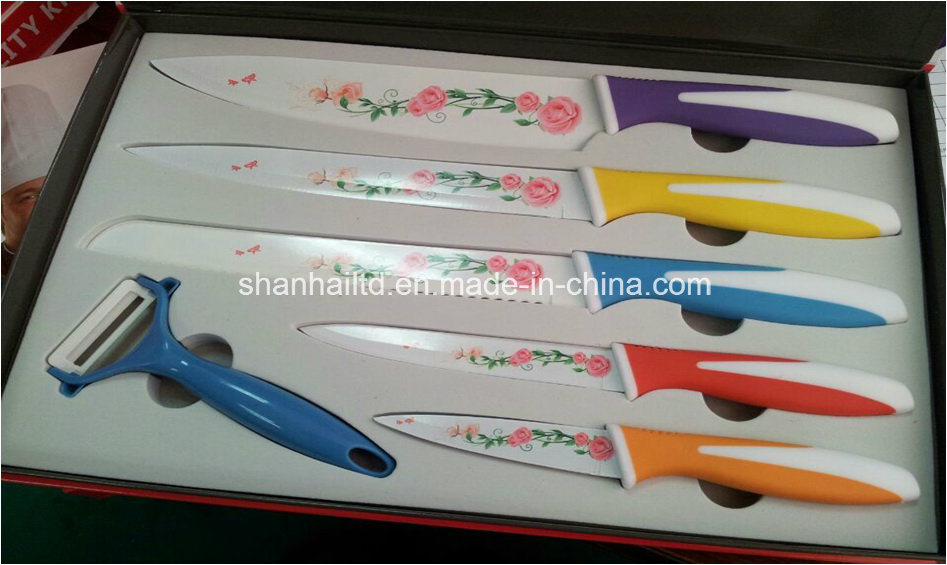 6PCS Colorful Coating Stainless Steel Knife Set