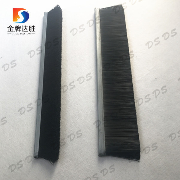 Black Crimped or Stright Iron Backing Strip Brush for Door