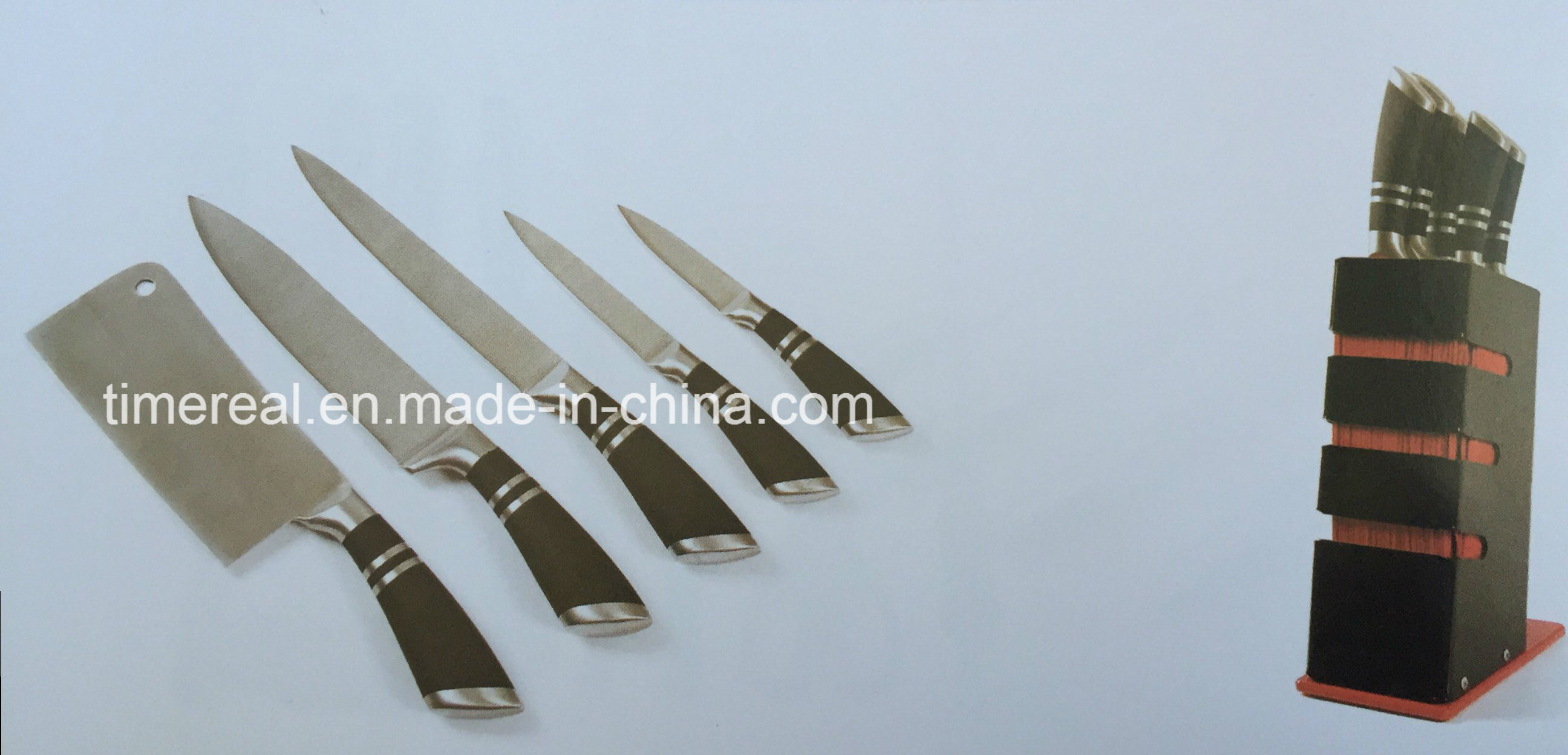 Stainless Steel Kitchen Knives Set with Painting No. Fj-0047