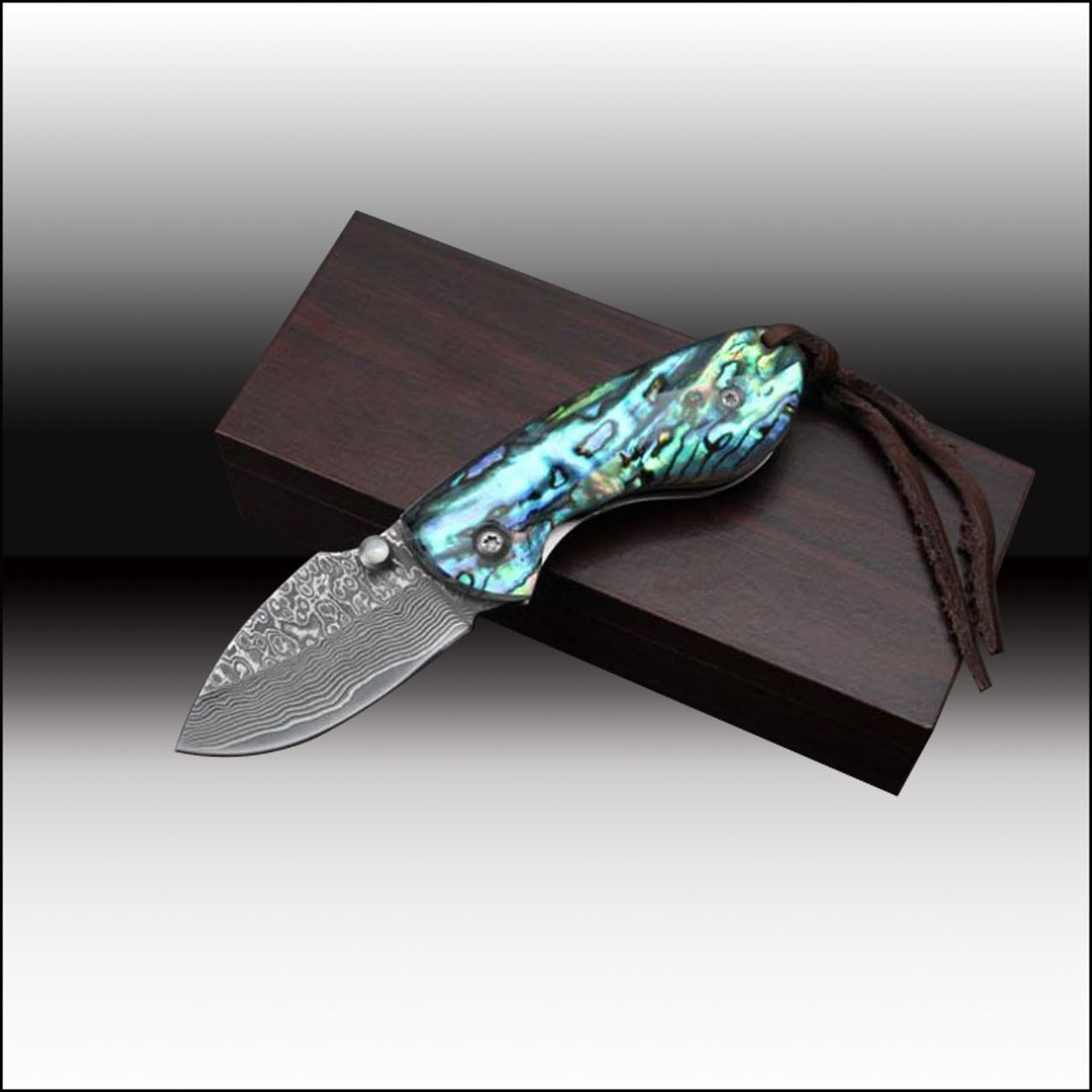 Quality Damascus Pocket Knife Collect Knife Shells Handle