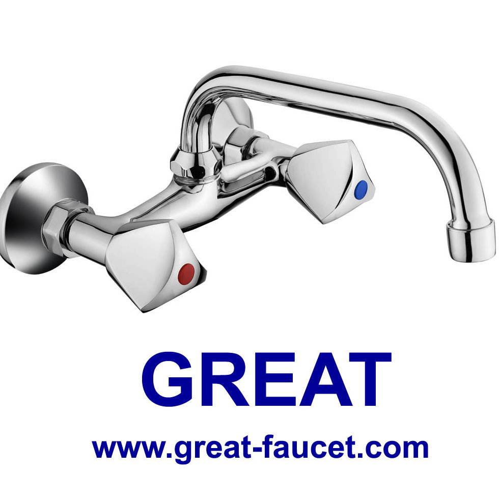 Double Handle Wall-Mounted Kitchen Faucet (GL048X03U)