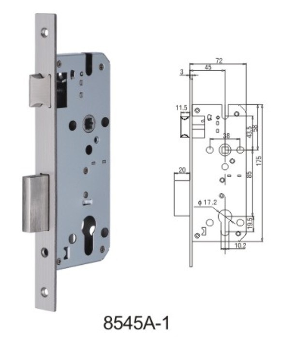 Stainless Steel Door Lock Body Lockcase Mortise Lock (8545A-1)