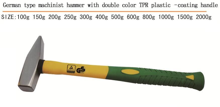 Hammer Good Quality Machinist Hammer Double Color Plastic Coating Handle