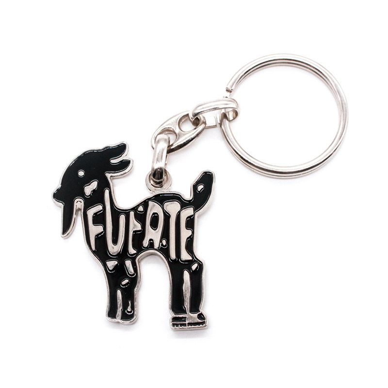 Customized Metal Enamel Key Ring Dog Enamel Embroidered Emoji Hardware