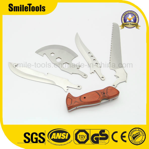 Detachable Wooden Handle Multi Knives with Saw