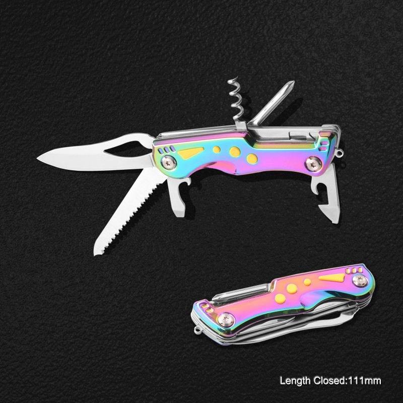 Multi Function Pocket Knife with Colorful Handle (#6217)