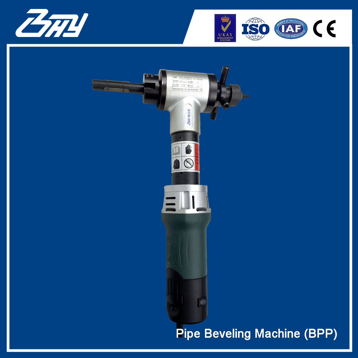 ID-Mounted Portable Electric / Pneumatic Cold Pipe Beveling Machine / Pipe Beveler - BPP3E /BPP3P